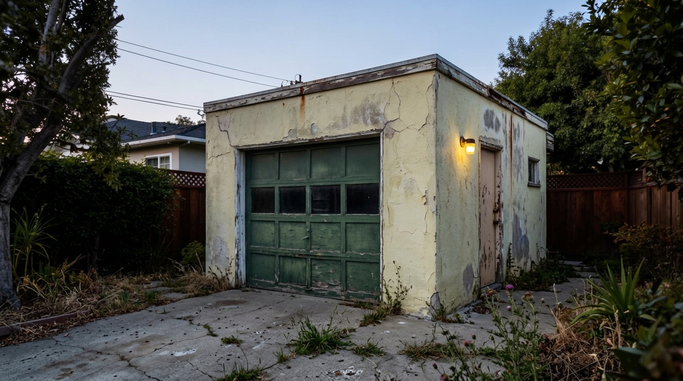 Old detached garage before ADU conversion