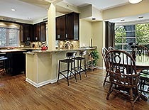 open concept kitchen with hardwood kitchen