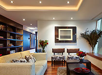 custom lighting of modern living room