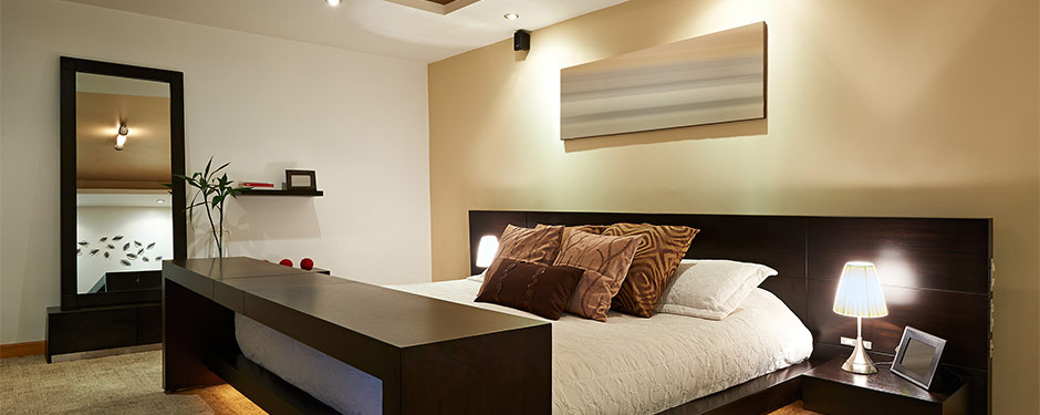 modern bedroom with expert lighting