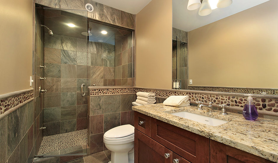 luxury bathroom with granite tiles