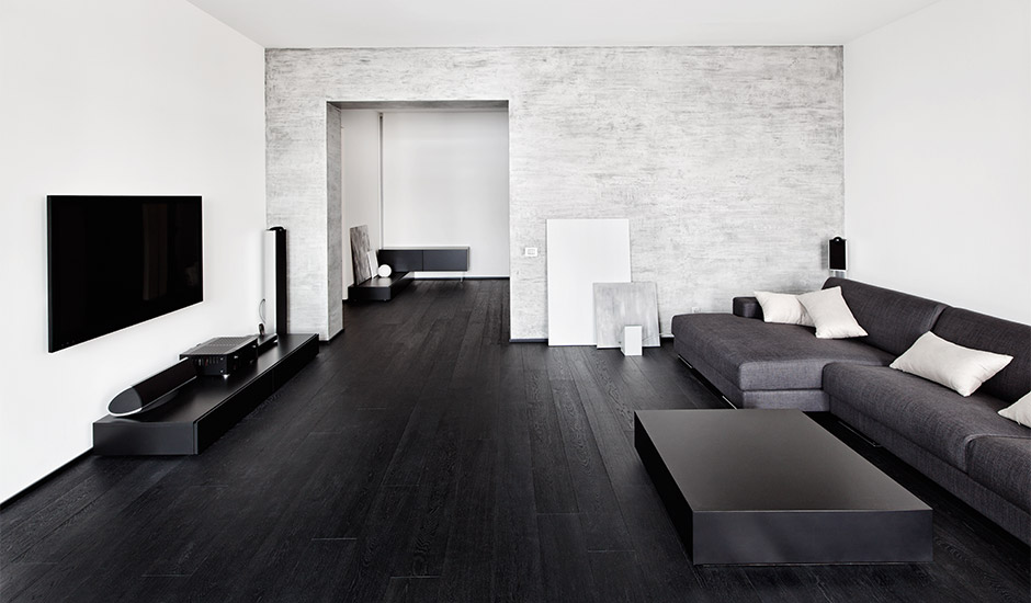 black hardwood floors