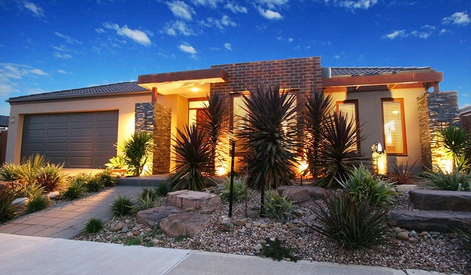 modern brick desert home