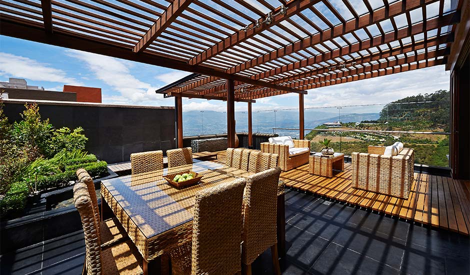patio awning with view