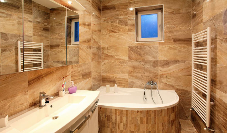 wood marble bathroom